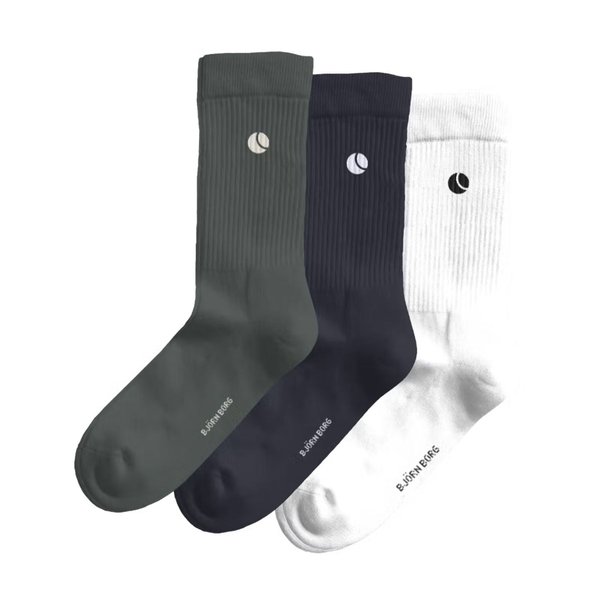 Björn Borg Core Crew Sock Green/Navy/White (3 Pack) -