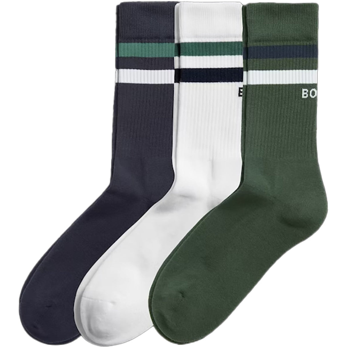 Björn Borg Core Crew Sock White/Green/Navy (3 Pack) -