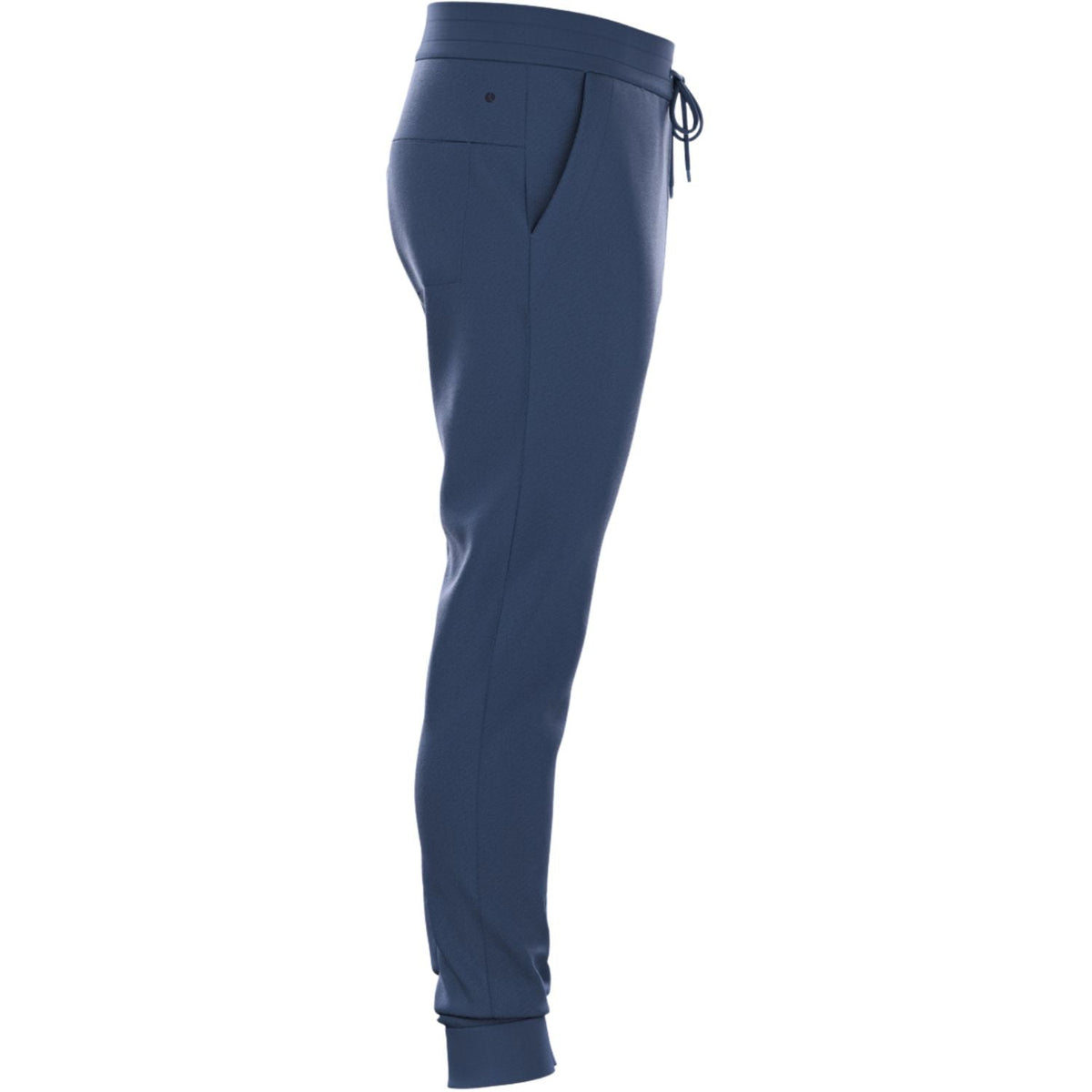 Schuin zijaanzicht van de donkerblauwe Bjorn Borg Essential 1 Pants joggingbroek