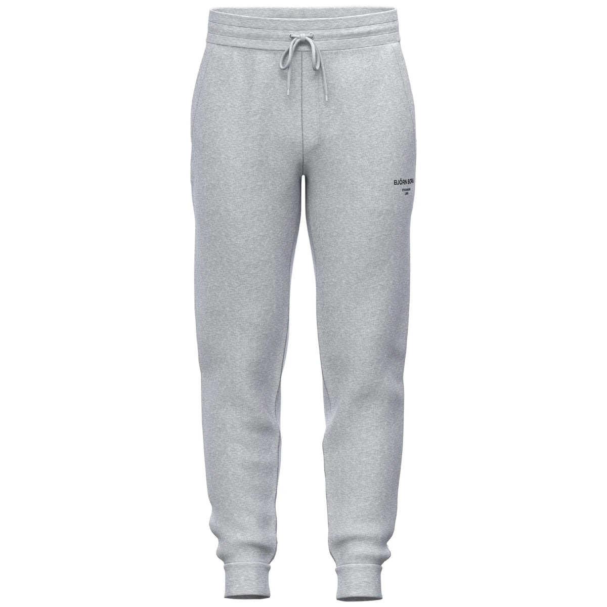 Björn Borg Essential 1 Tapered Sweatpants Light Grey Melange - ten voeten uit op model