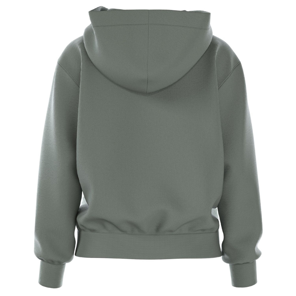 Achterzijde van het grijsgroene Bjorn Borg Essential sweatvest met capuchon