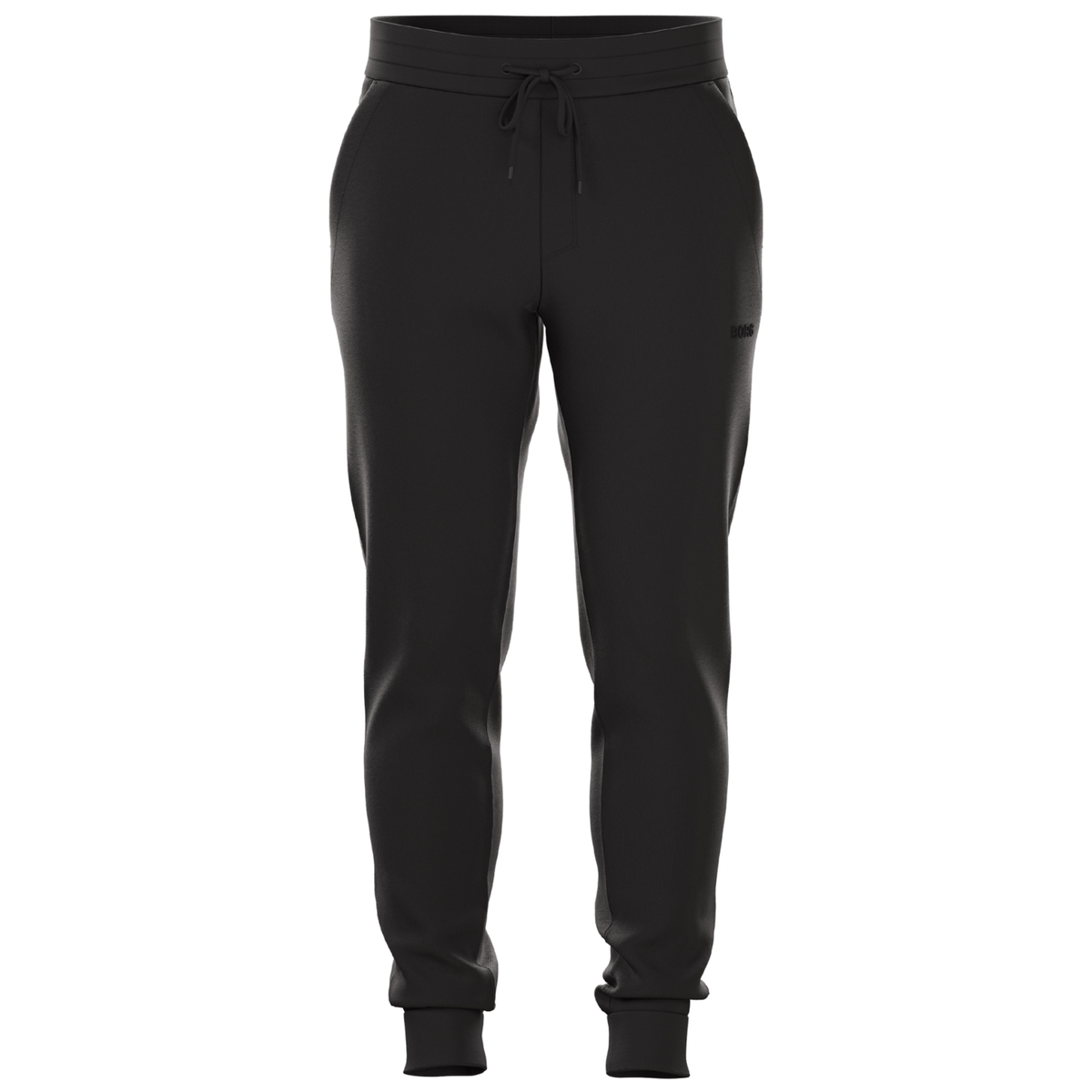 Vooraanzicht van de zwarte Bjorn Borg Essential 4 Sweatpants met trekkoord in de taille