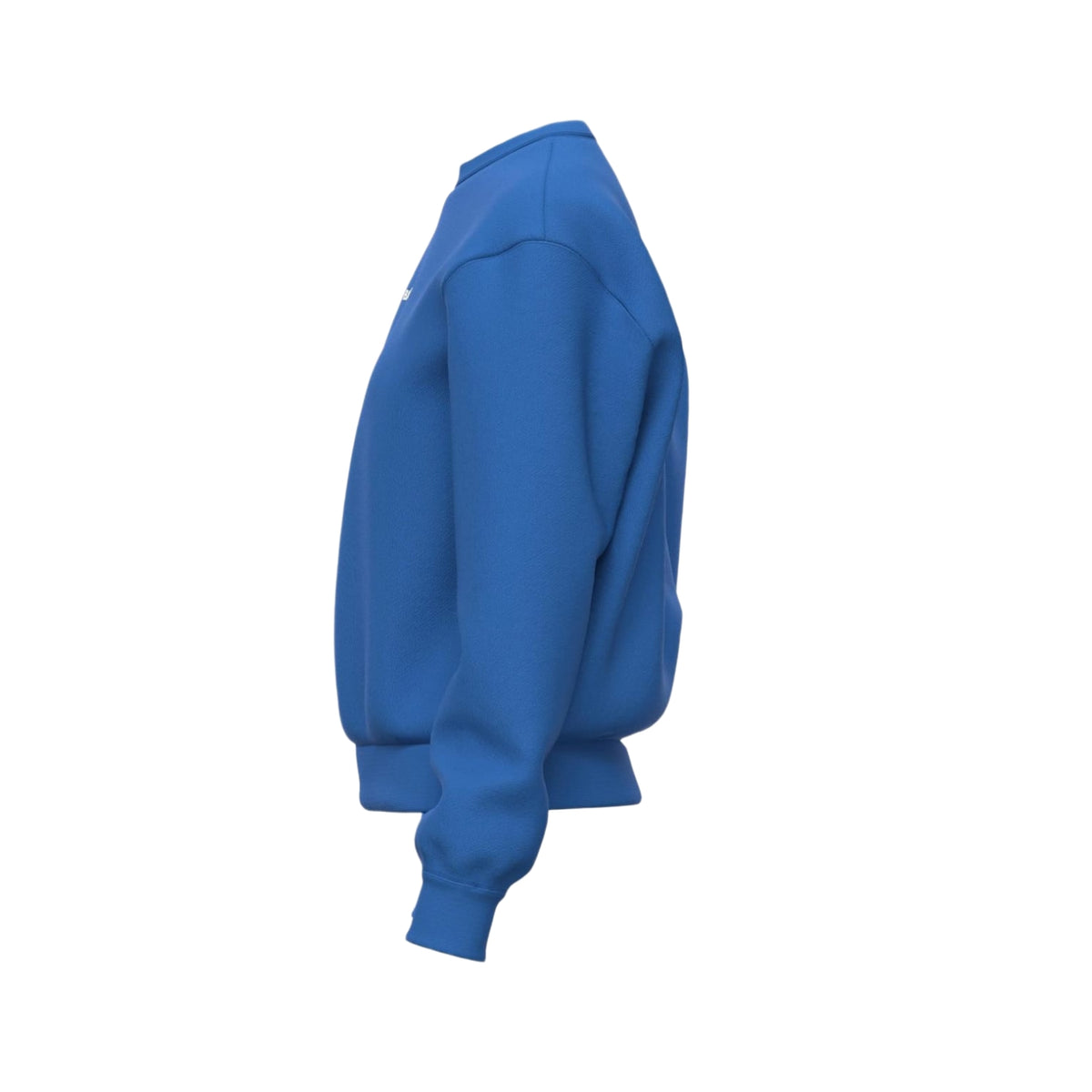 Zijaanzicht van de blauwe Bjorn Borg Essential 4 sweater met geribde manchet
