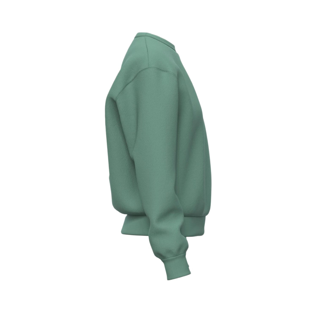 Zijaanzicht van de groene Bjorn Borg Essential 4 sweater met geribde boord