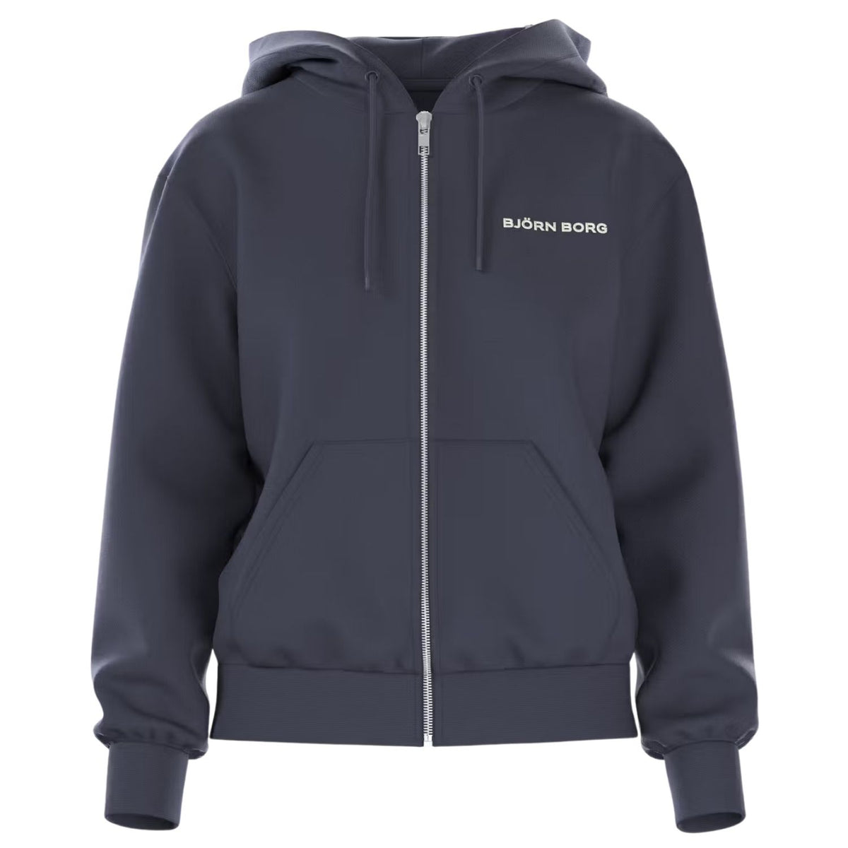 Bjorn Borg Essential sweatvest voor heren in grijsblauw met rits, vooraanzicht