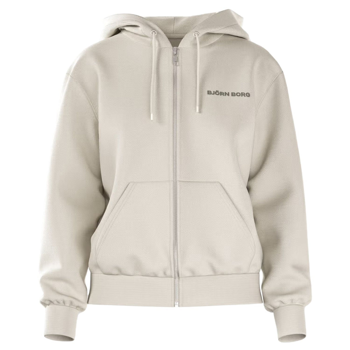 Bjorn Borg Essential sweatvest voor heren in beige met doorlopende rits