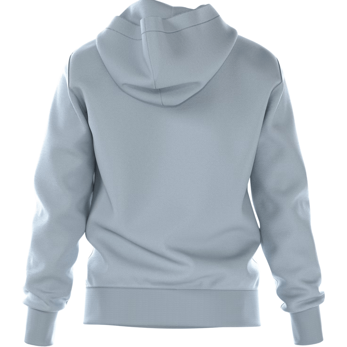 Achterzijde van de lichtblauwe Bjorn Borg Essential 1 Hoodie met ribboorden aan de zoom
