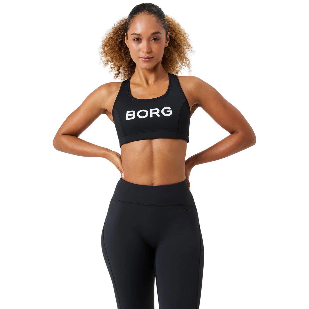 Björn Borg Mid Support Sports Bra Black Beauty - op model