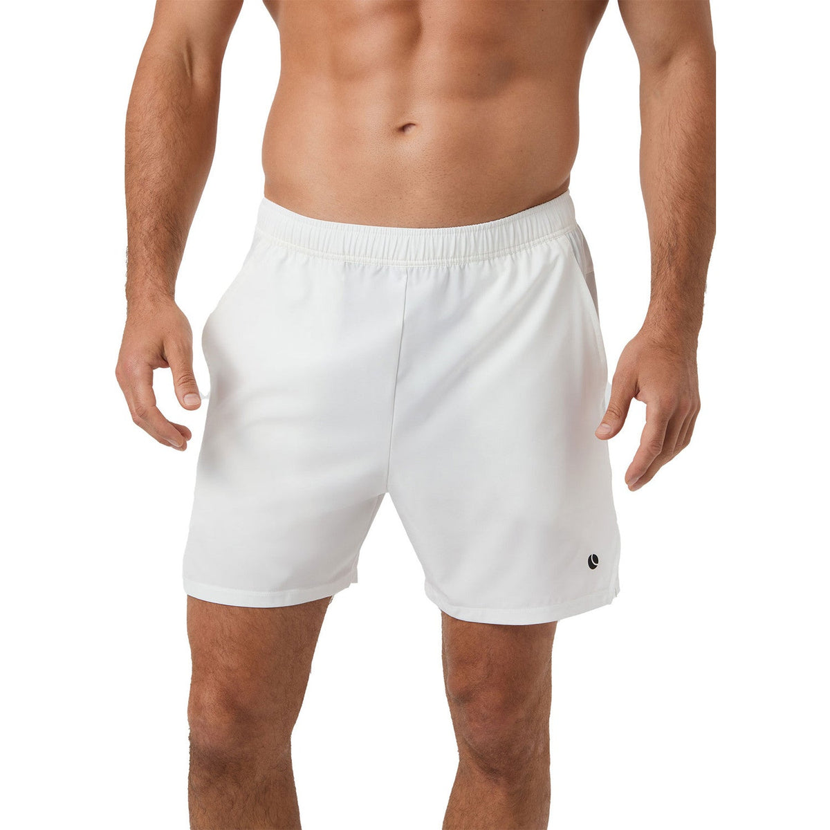Front view of the white Bjorn Borg Short Ace Racquet sports shorts