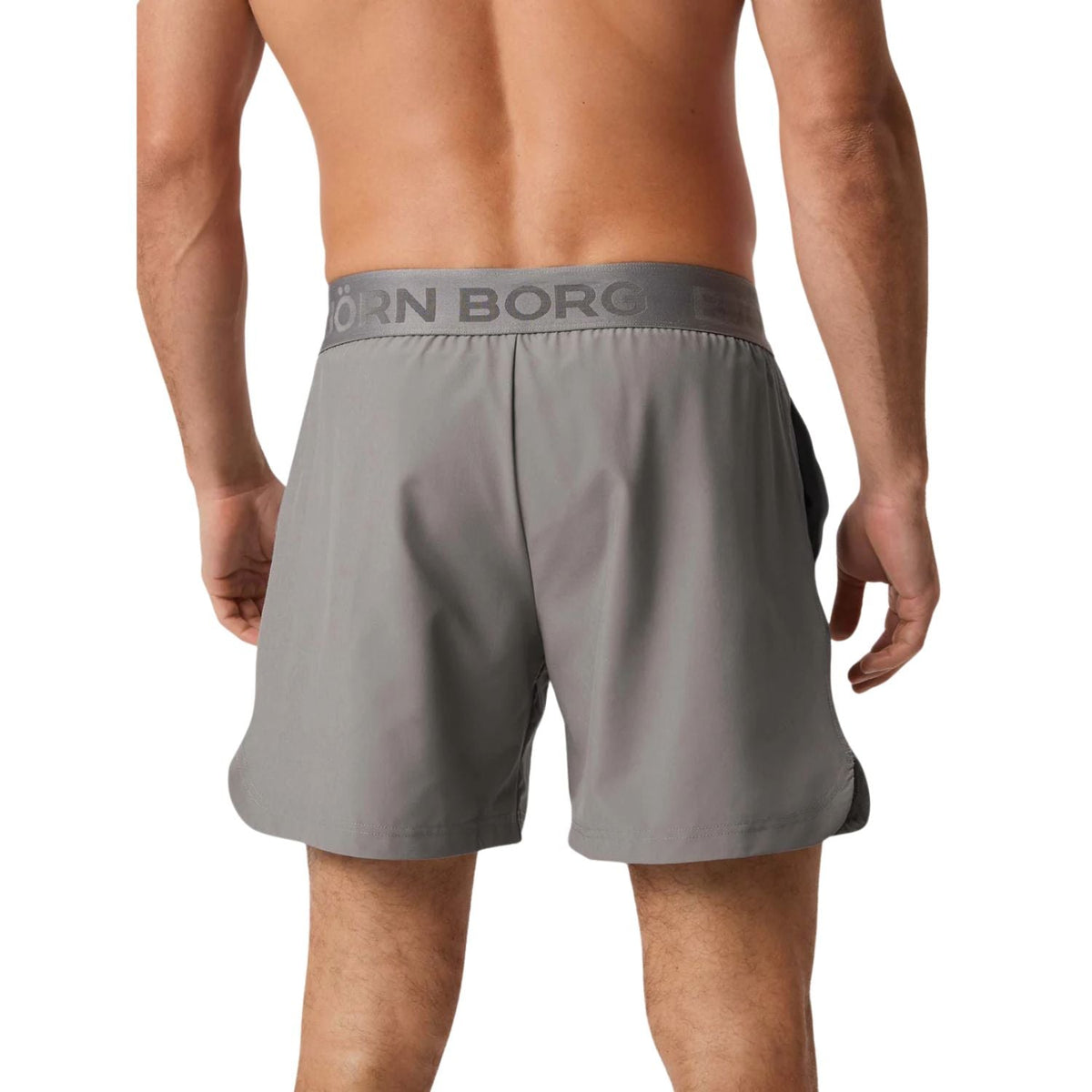 Achterzijde van de warmgrijze Bjorn Borg Short Shorts, gedragen