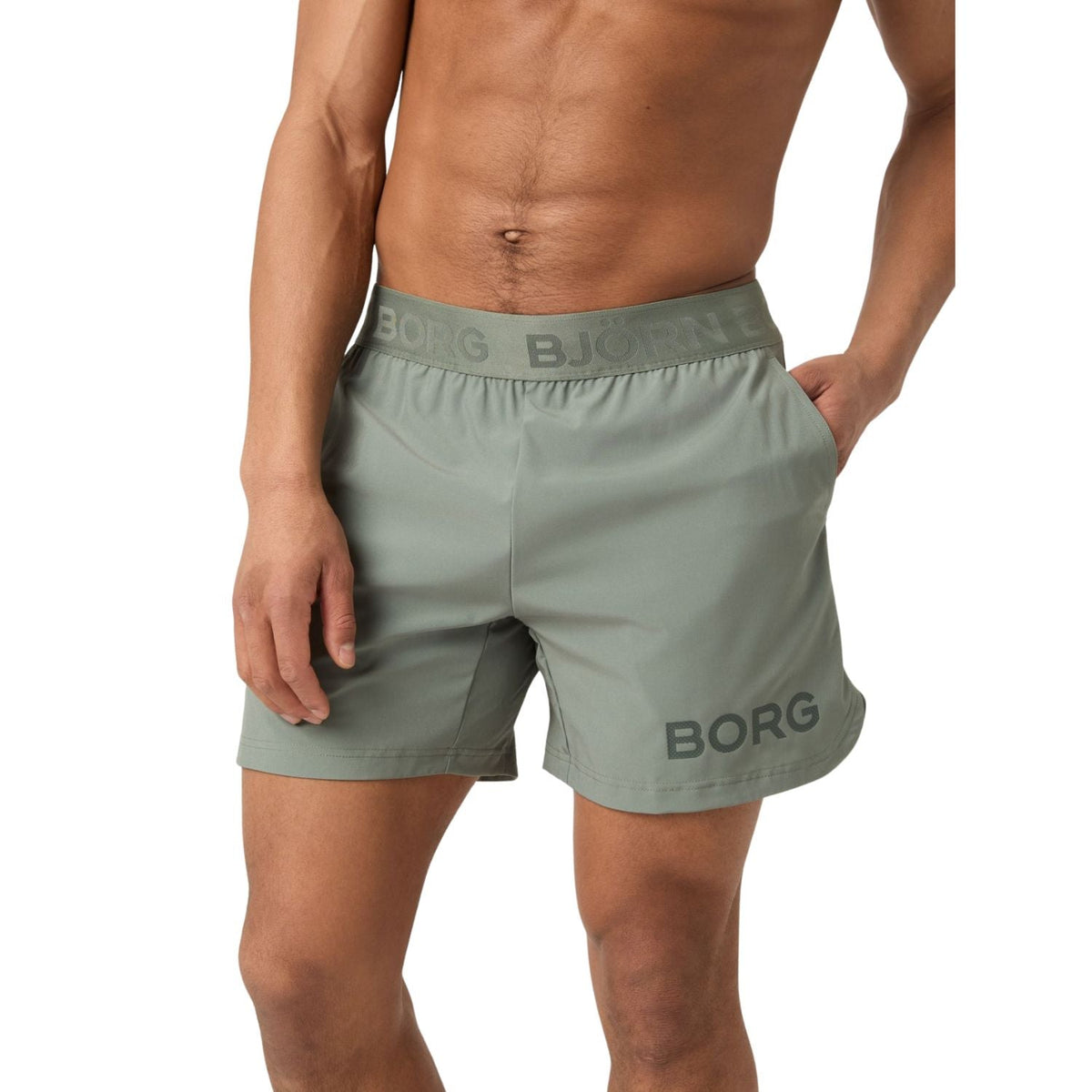 Bjorn Borg Short Shorts voor heren in lichtgroen, gedragen vooraanzicht