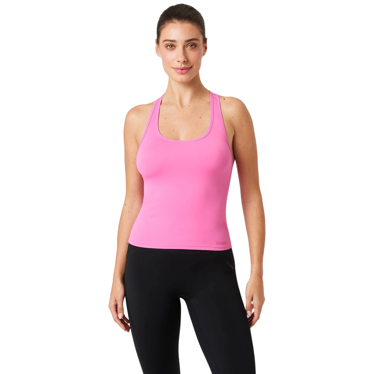 Björn Borg Soft Racerback Tank Top Ibis Rose - op model
