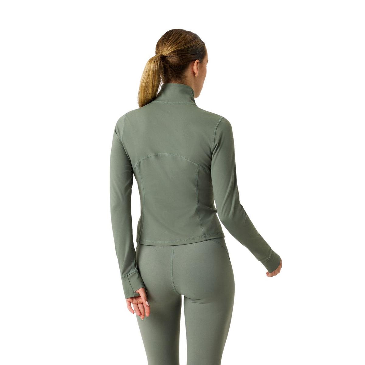 Achterzijde van het kakigroene Bjorn Borg Soft midlayer vest