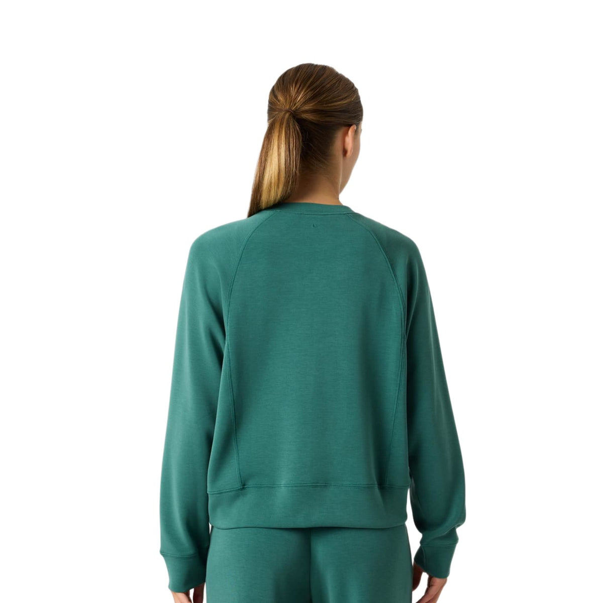 Achterzijde van de groene Bjorn Borg Studio Soft sweater voor dames