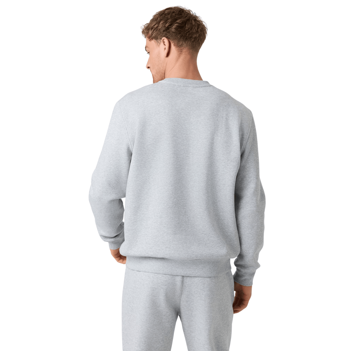 Achterzijde van de grijsmelange Bjorn Borg Centre sweater, gedragen