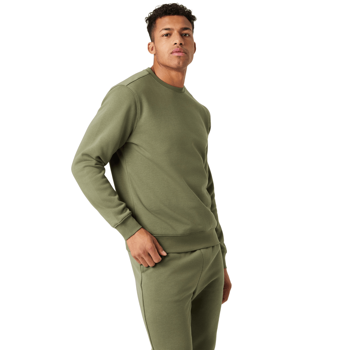 Bjorn Borg Centre sweater voor heren in legergroen, gedragen zijaanzicht