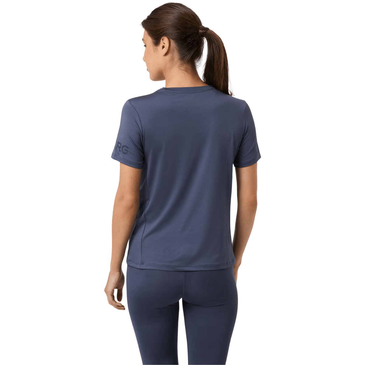 Achterzijde van het grijsblauwe Bjorn Borg T-shirt voor dames