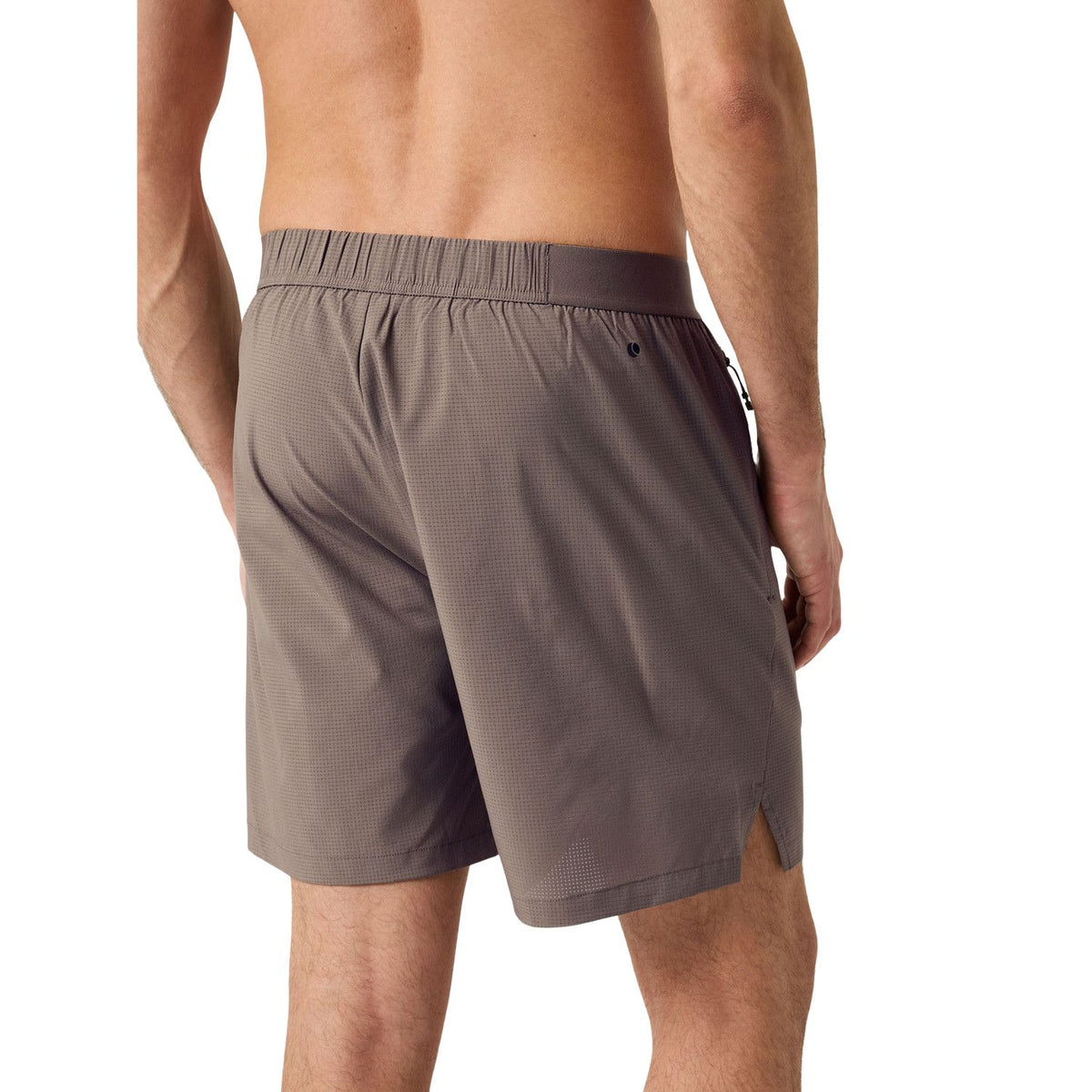 Achteraanzicht van de taupegrijze Bjorn Borg Zip short