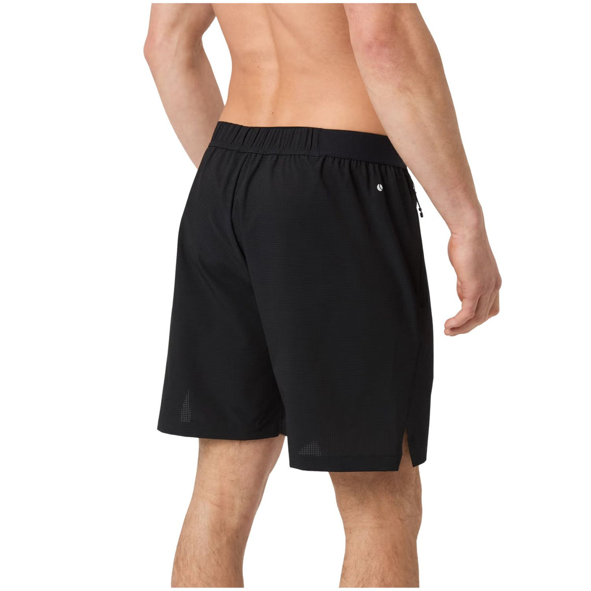Rückansicht der schwarzen Bjorn Borg Zip-Shorts mit Reißverschlusstasche