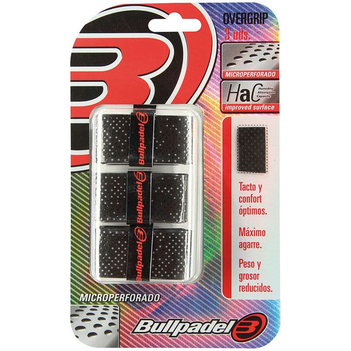 Bullpadel Microperforado Black Overgrips