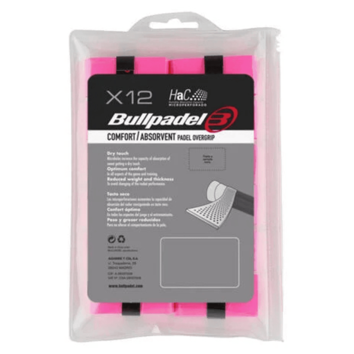 Bullpadel Overgrips Comfort Pink (Pack X12) -