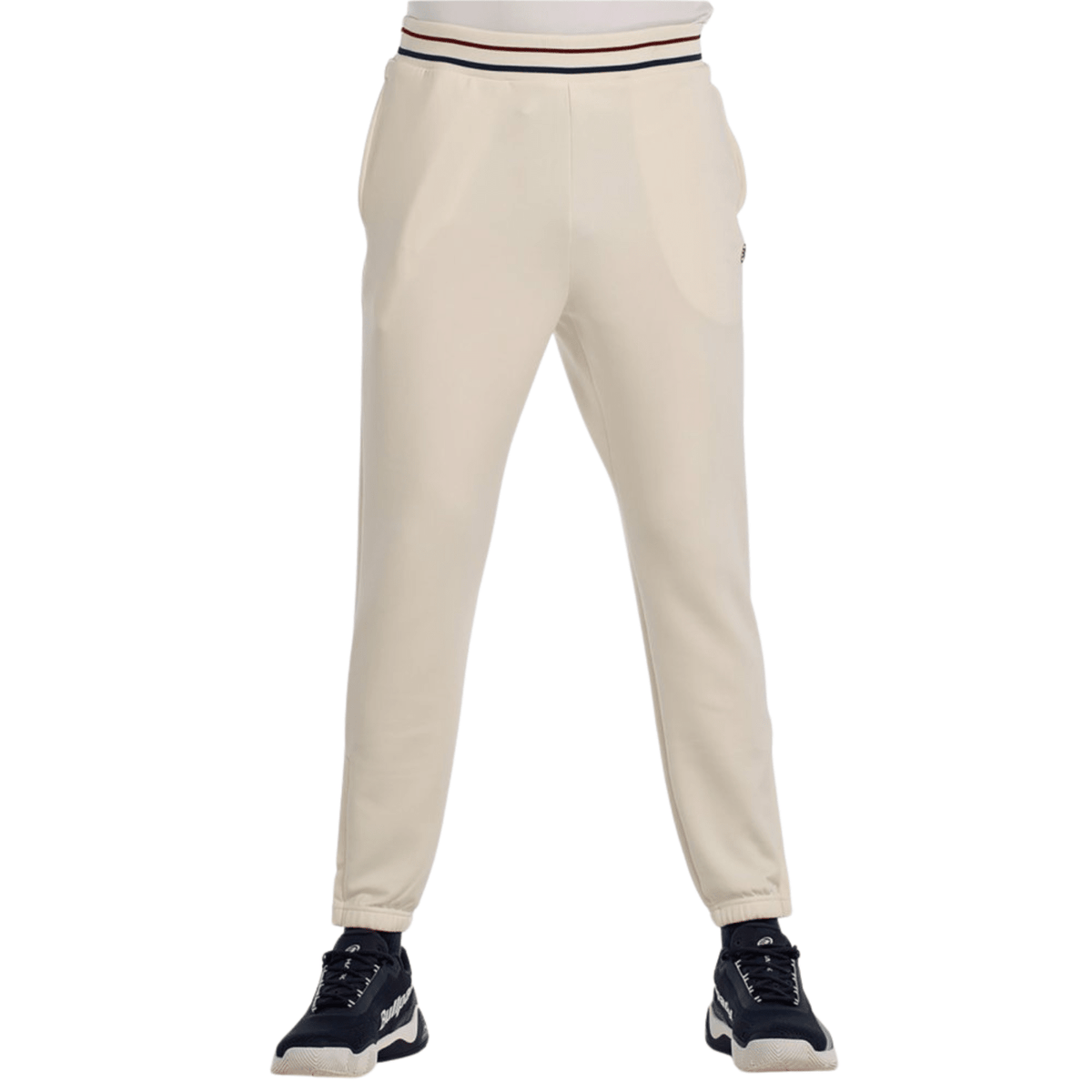 Bullpadel Ain joggingbroek voor heren in beige, vooraanzicht met steekzakken