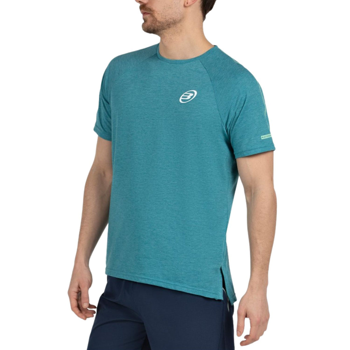 Petrolblauw Bullpadel Montse T-shirt schuin met split in de zoom