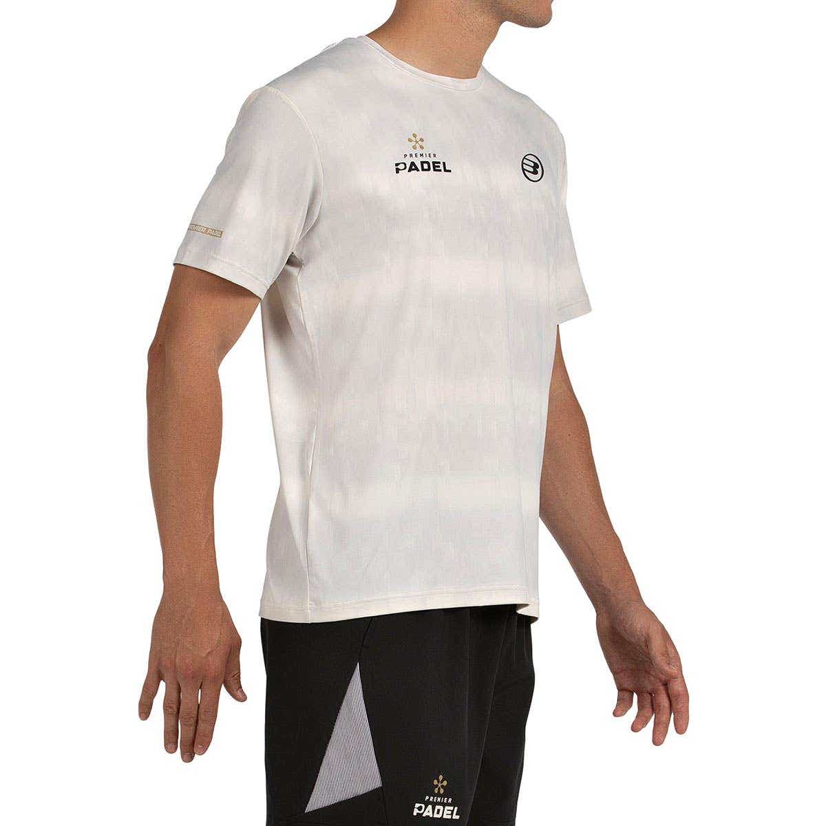 Wit Bullpadel Pasco T-shirt van opzij met korte mouwen