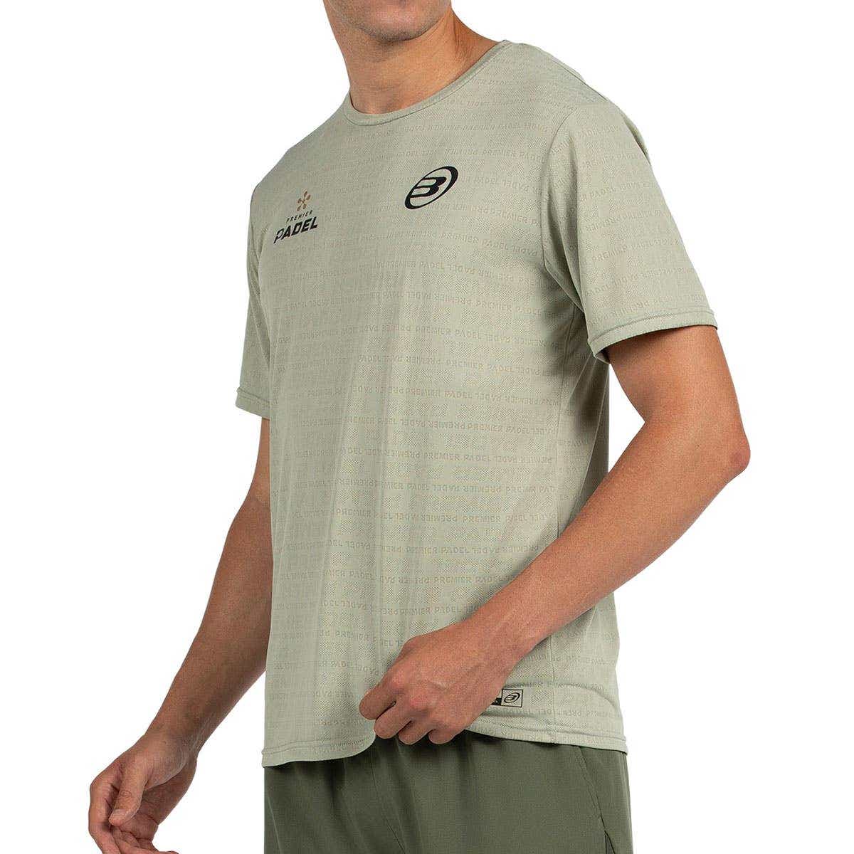 Lichtgroen Bullpadel Prilep T-shirt van opzij gefotografeerd
