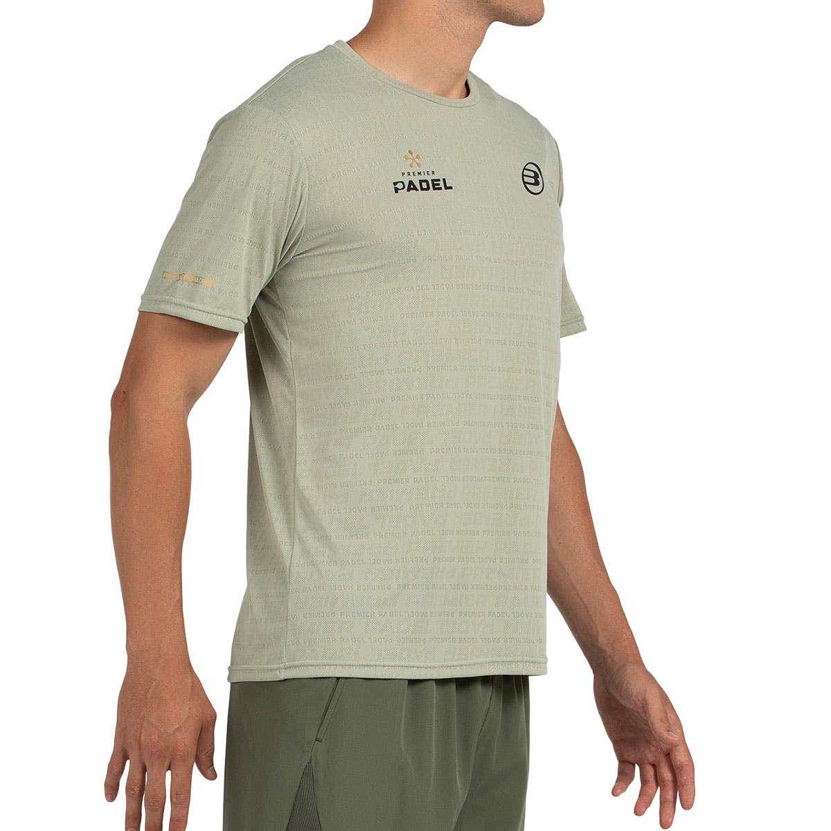 Lichtgroen Bullpadel Prilep T-shirt schuin van voren met mouwdetail