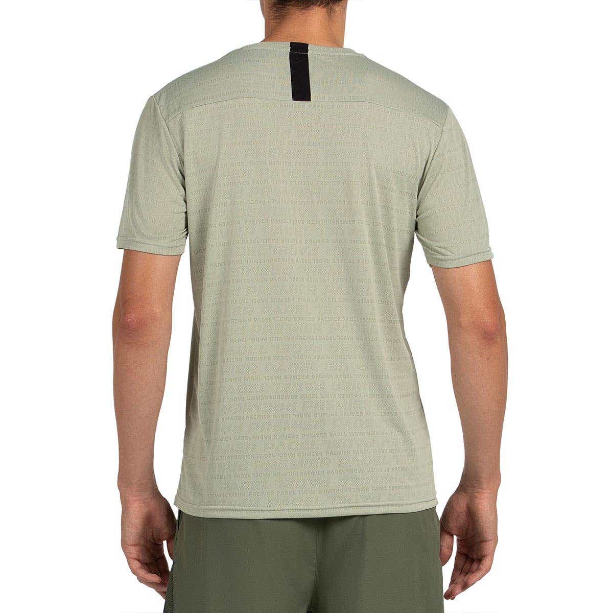 Achterzijde van het lichtgroene Bullpadel Prilep T-shirt met nekdetail