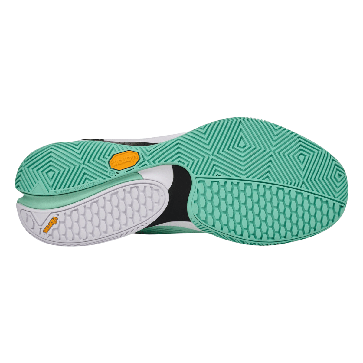 Mintgroene Vibram-zool van de Bullpadel Vertex 25I met fijn noppenprofiel