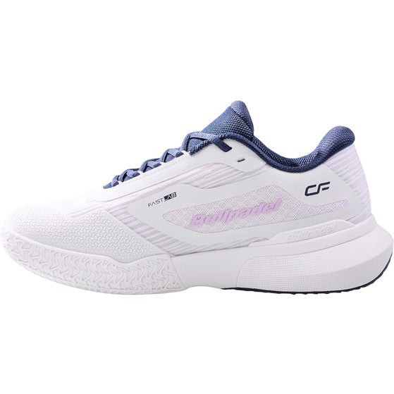 Interior de la Bullpadel Wonder W 26 blanca con talón azul oscuro