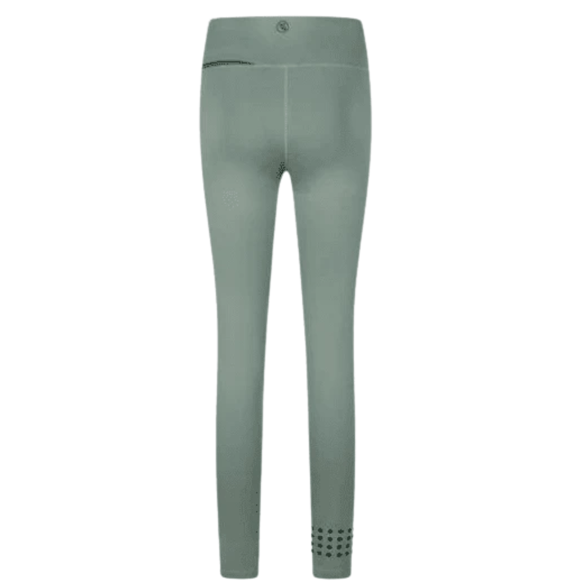 By VP Legging Green, achterzijde met geperforeerd detail bij de enkel