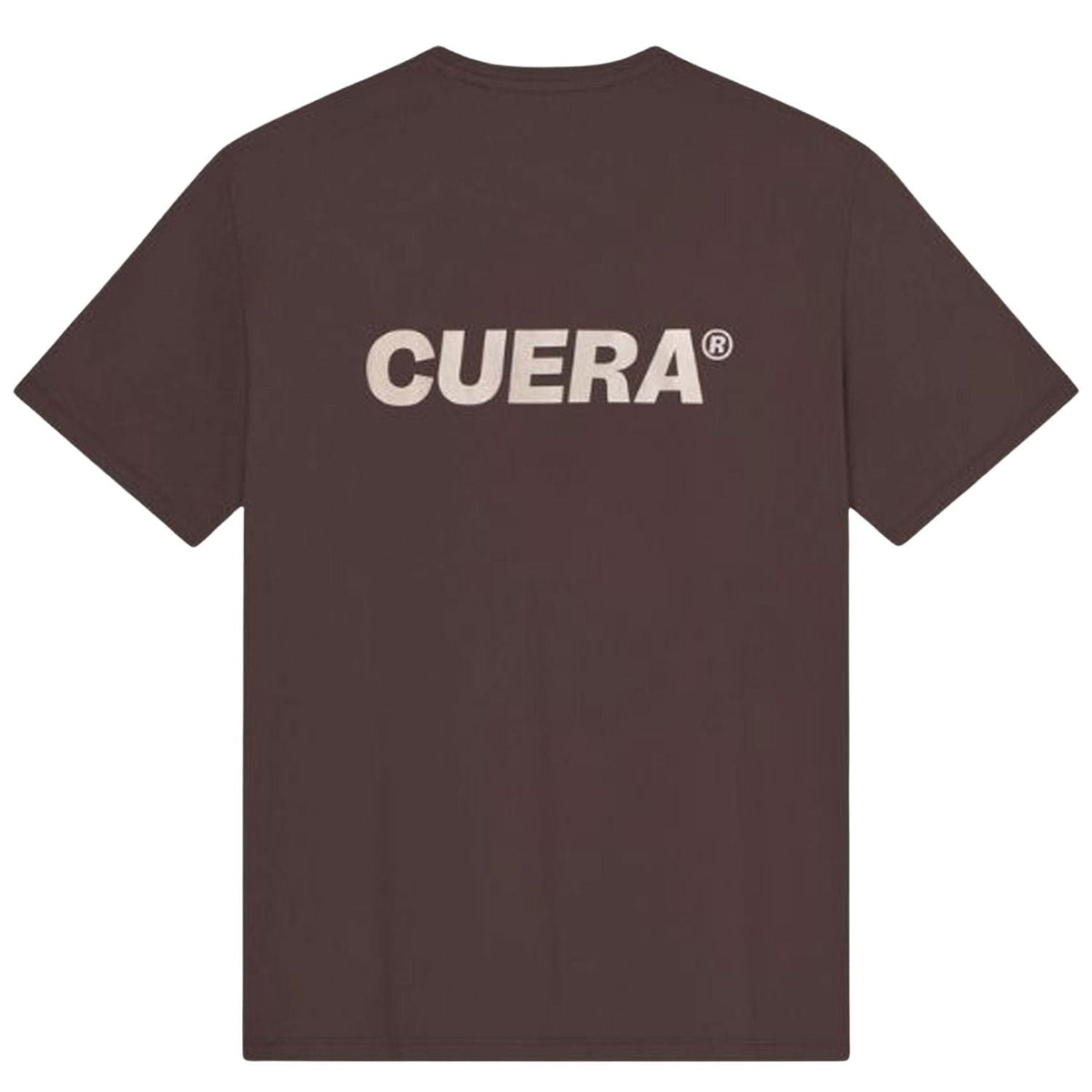 Retro della maglietta Cuera Oncourt Airy Logo T-Shirt Dark Brown con grande logo CUERA