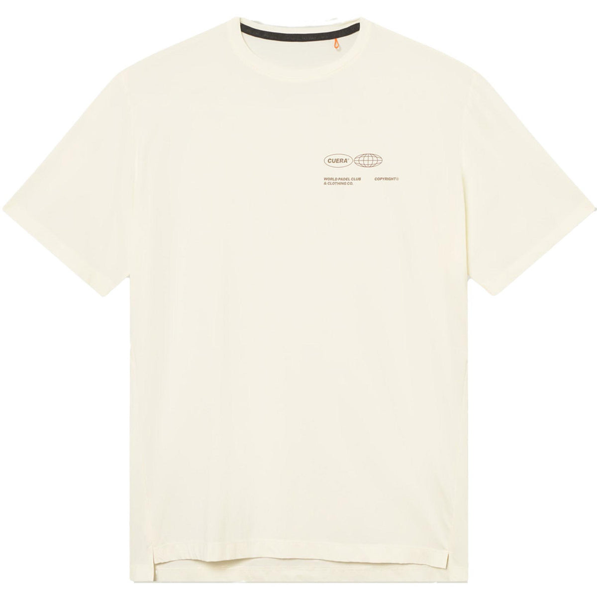 Cuera Oncourt Airy Logo T-shirt voor heren in gebroken wit, vooraanzicht met subtiel borstlogo