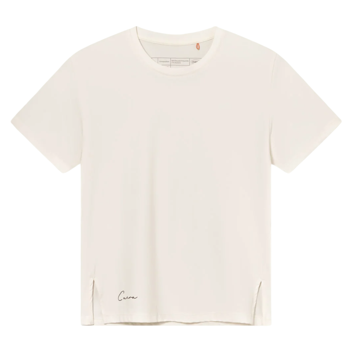Cuera Oncourt Slit top da donna in bianco sporco, vista frontale piatta