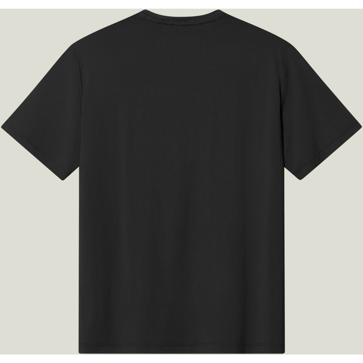 Achterzijde van het zwarte Cuera WPC lightweight T-shirt, effen en zonder print