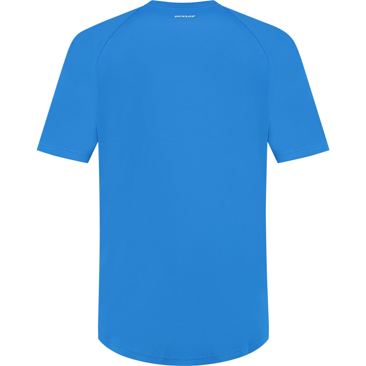 Achterzijde van het felblauwe Dunlop Club T-shirt voor heren