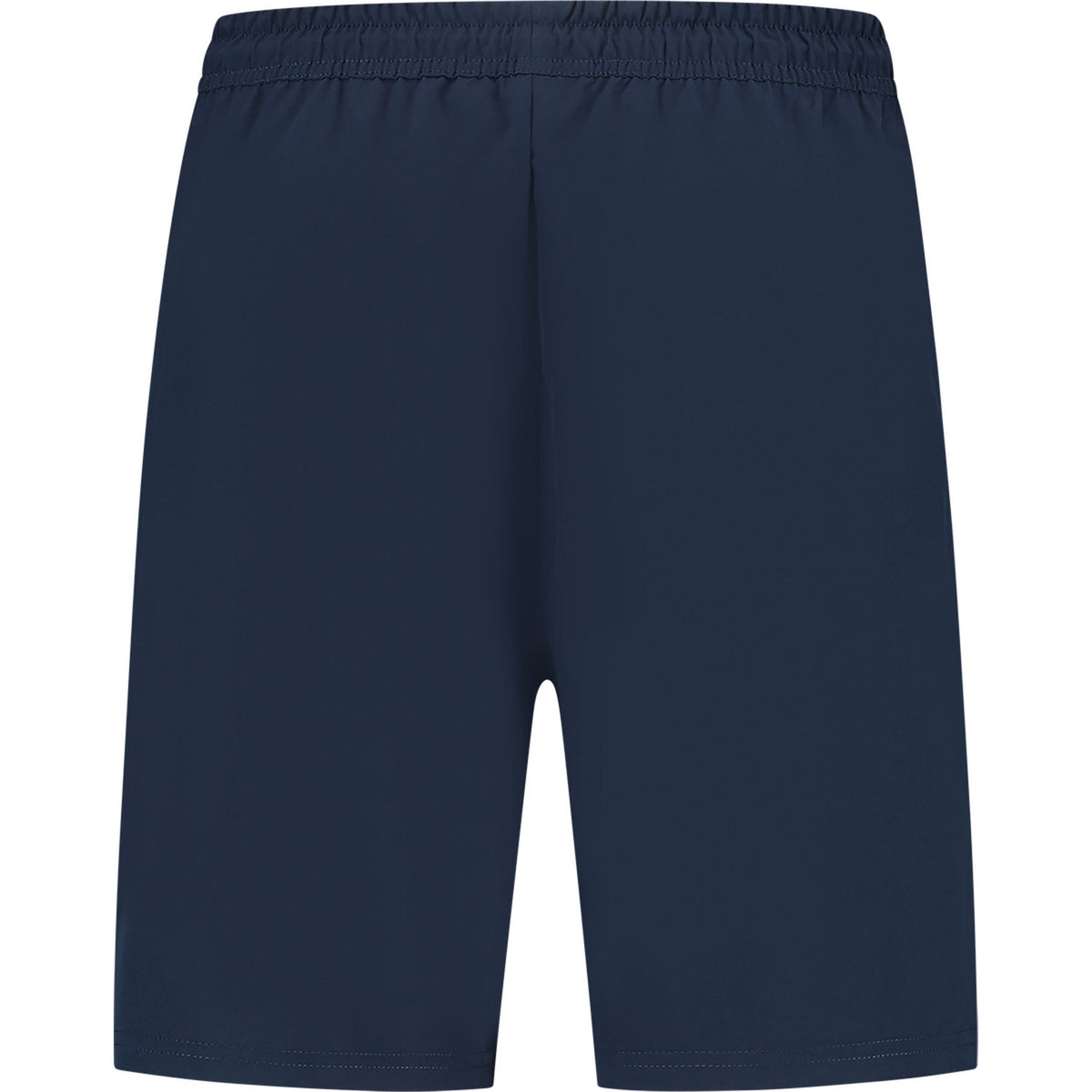 Achteraanzicht van de donkerblauwe Dunlop Club geweven short