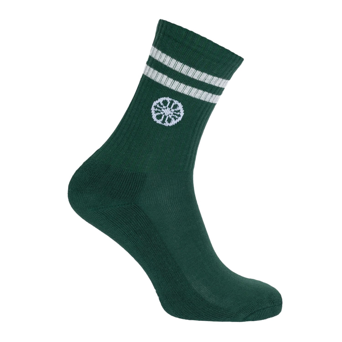 The Indian Maharadja Striped Crew Sock Hunter Green