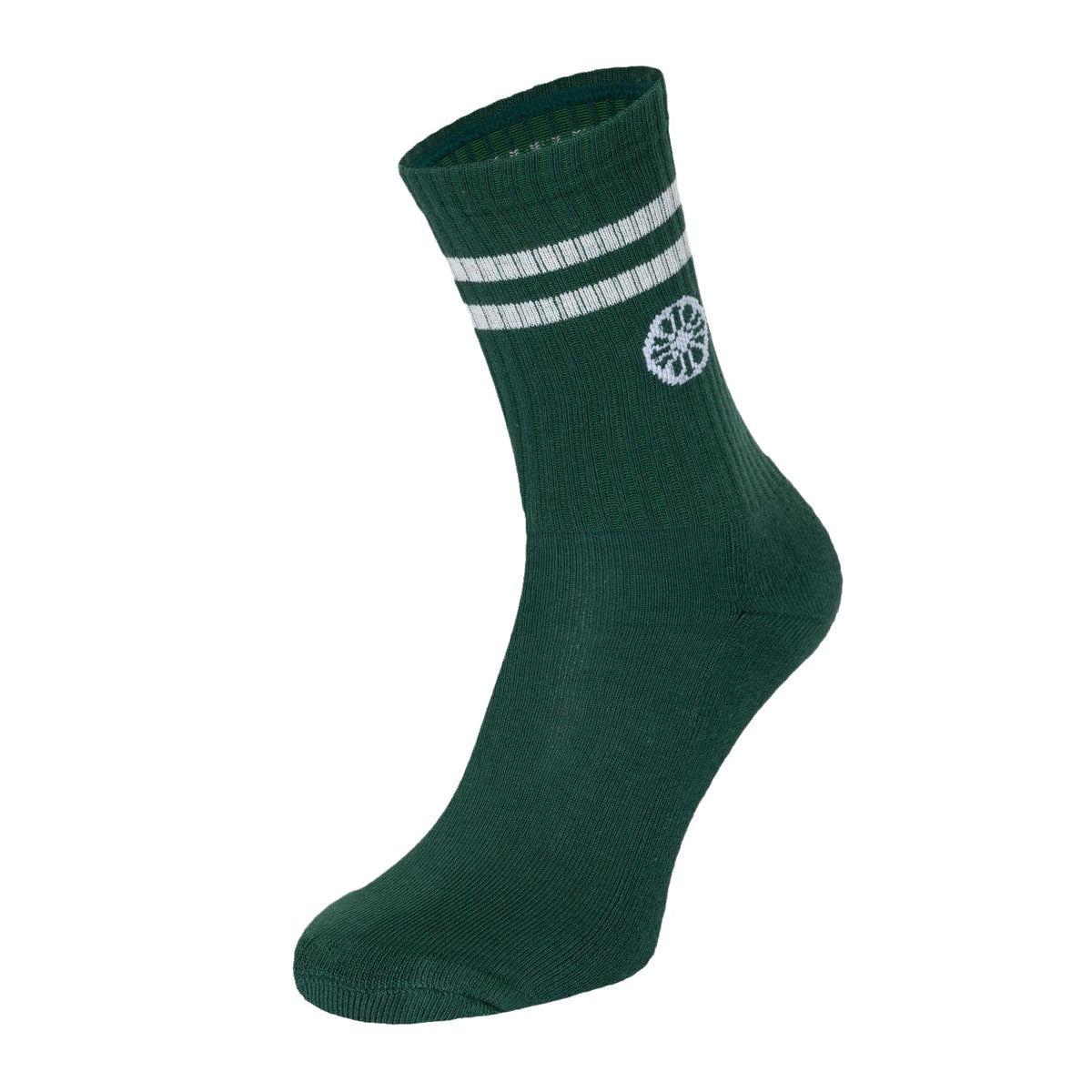 The Indian Maharadja Striped Crew Sock Hunter Green