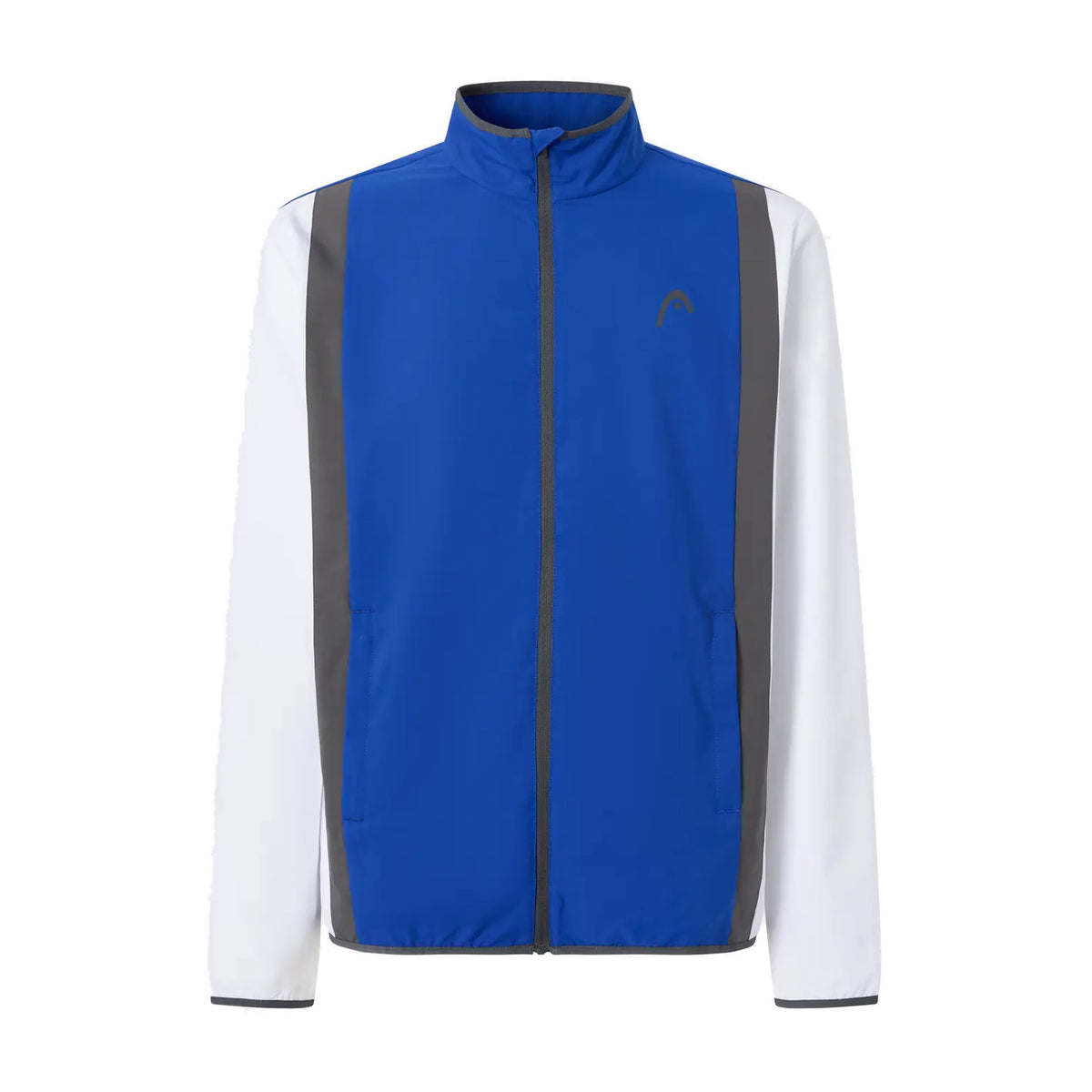 Head Club 25 Jacket heren in Royal/White - vooraanzicht met kobaltblauw voorpaneel en witte mouwen