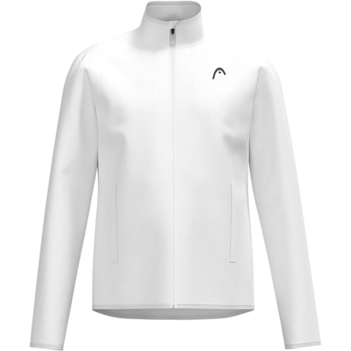 Vooraanzicht van het witte Head Club 25 Jacket met volledige rits en zijzakken