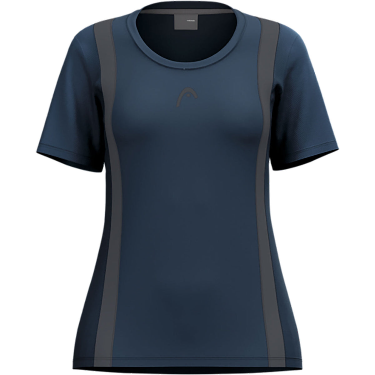 Head Club 25 Tech T-shirt voor dames in donkerblauw met grijze zijpanelen