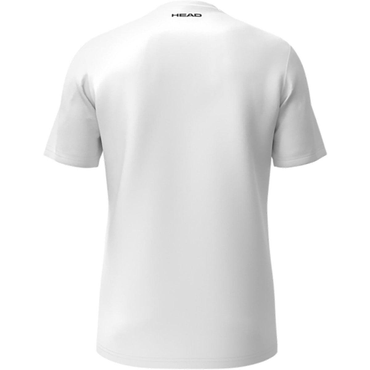 Achterzijde van het witte Head Club 25 Tech T-shirt met HEAD-logo op de nek