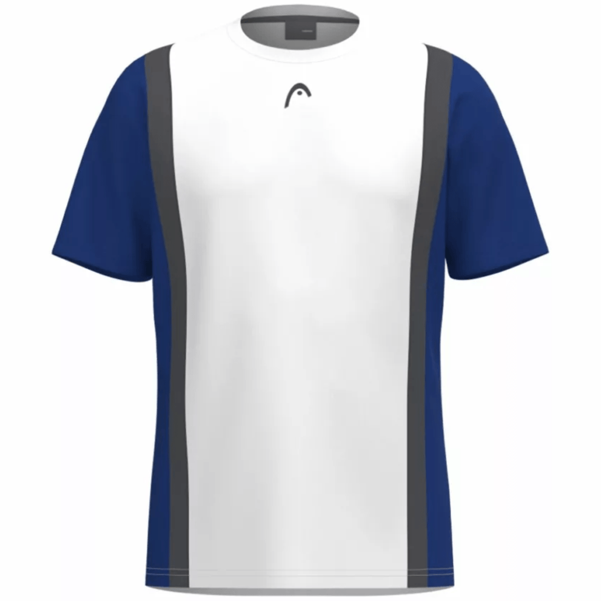 Head Club 25 Tech T-shirt in wit met kobaltblauwe mouwen en grijze zijpanelen