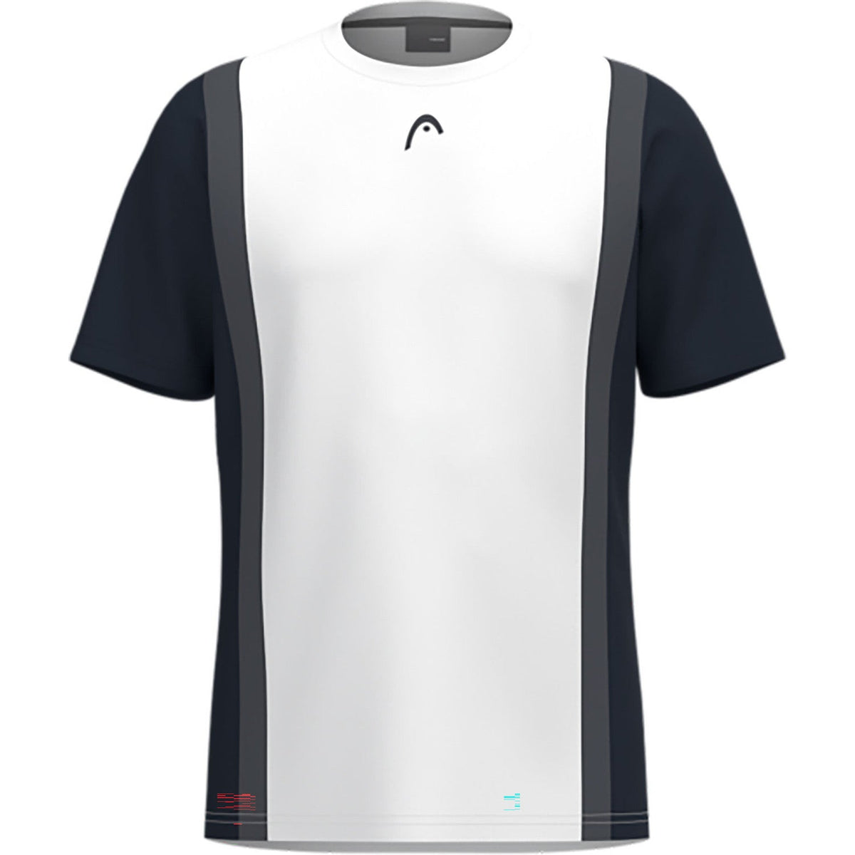 Head Club 25 Tech T-shirt in wit met donkerblauwe mouwen en grijze zijpanelen