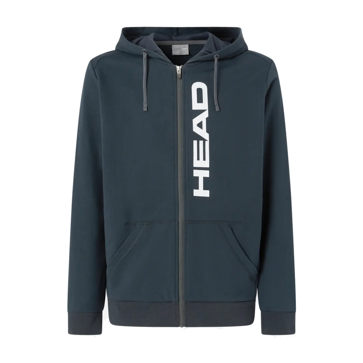 Head Club Original Hoodie FZ heren in Navy - vooraanzicht met doorlopende rits en HEAD-print