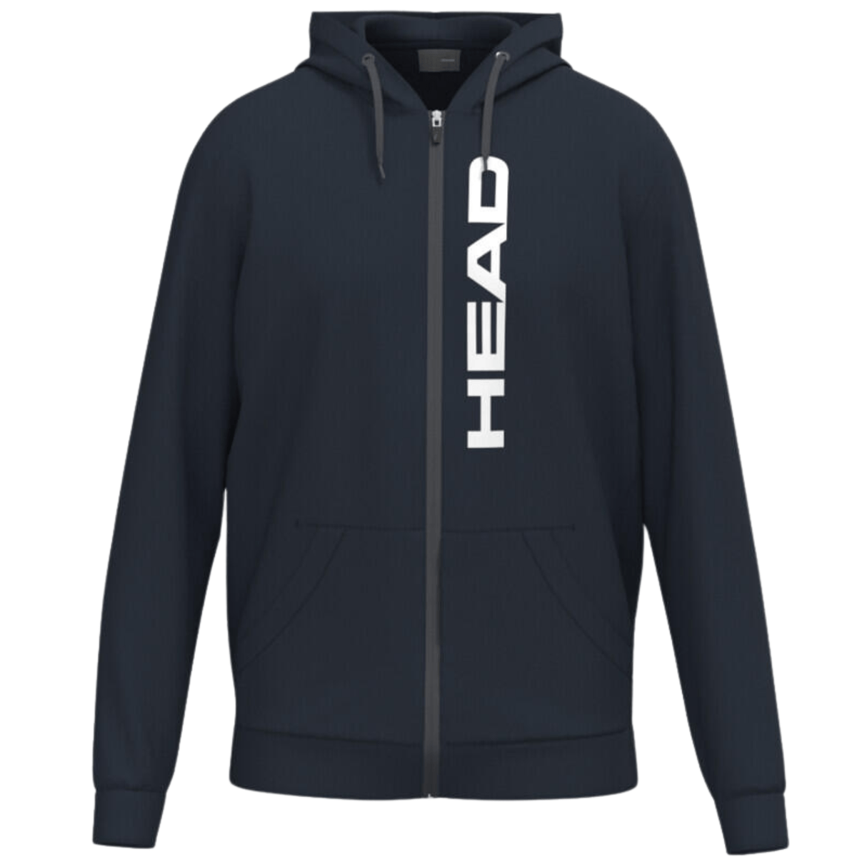 Vooraanzicht van de donkerblauwe Head Club Original Hoodie FZ met volledige rits